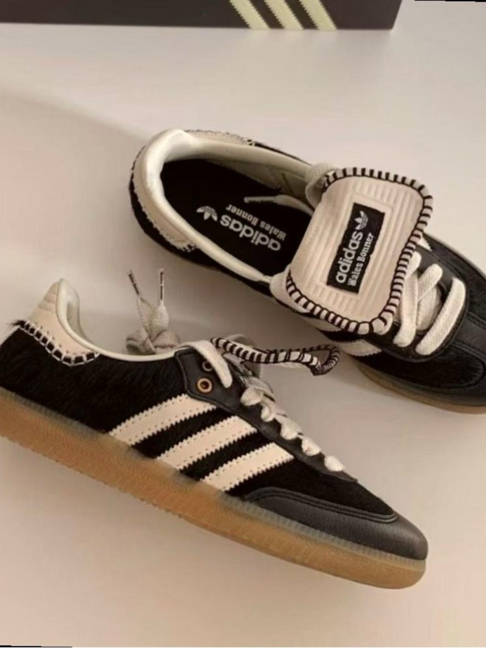 Wales Bonner X Adidas Samba Pony Sneakers - Black & Cream - Picture 2 of 5